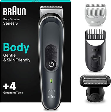 Braun Recortadora Corporal Para Hombre Series 5, Depilación Masculina Para Todo El Cuerpo Sin Esfuerzo, Cortapelos Hombre Resistente Al Agua Con 100 Min De Autonomía, 5370
